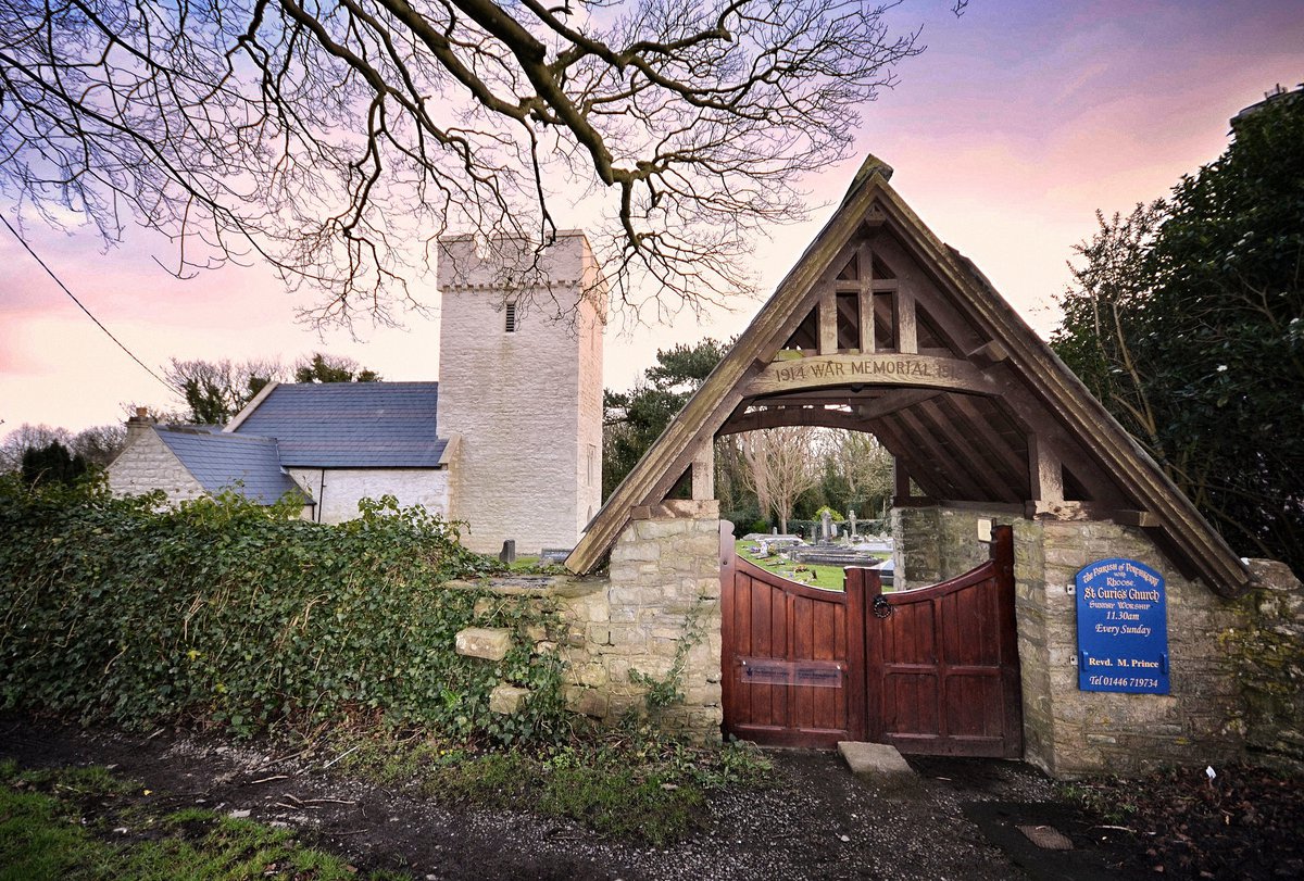 View of St Curig's and the lychgate