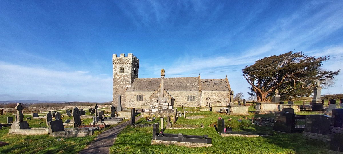 A view of St Mary Hill church and churchyard