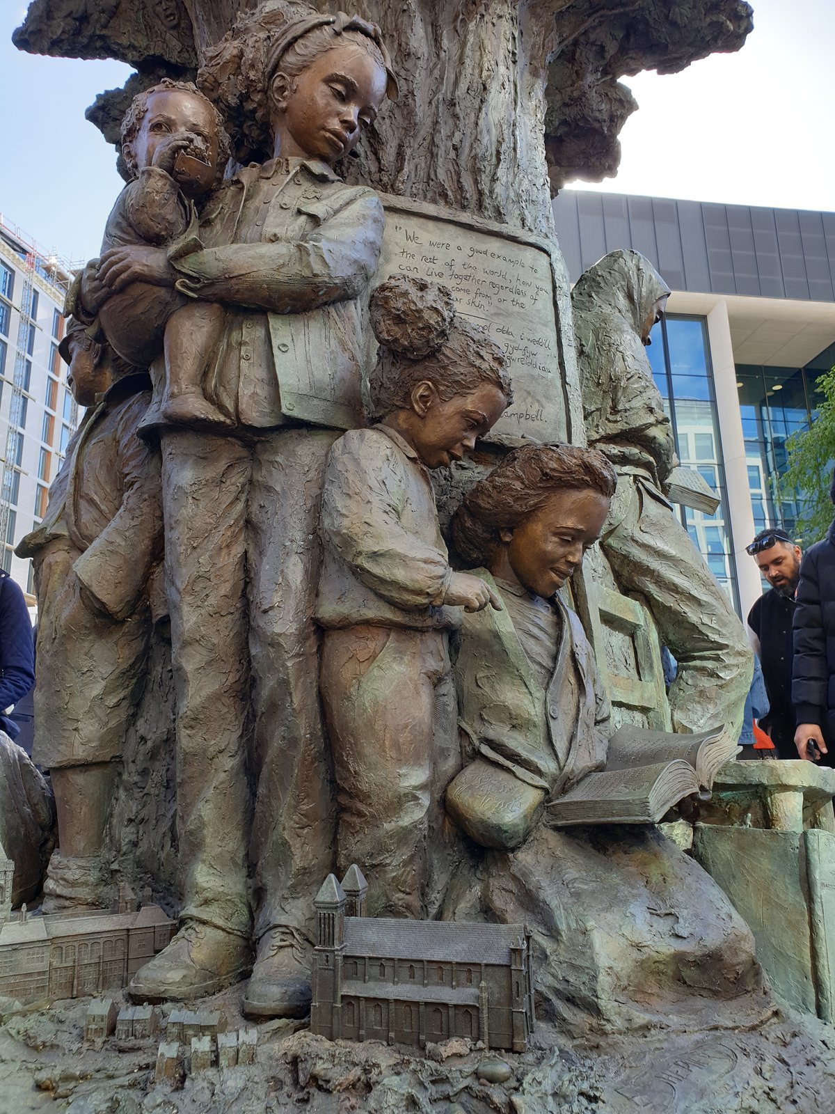 St Mary's Church Butetown featured on Betty Campbell's statue