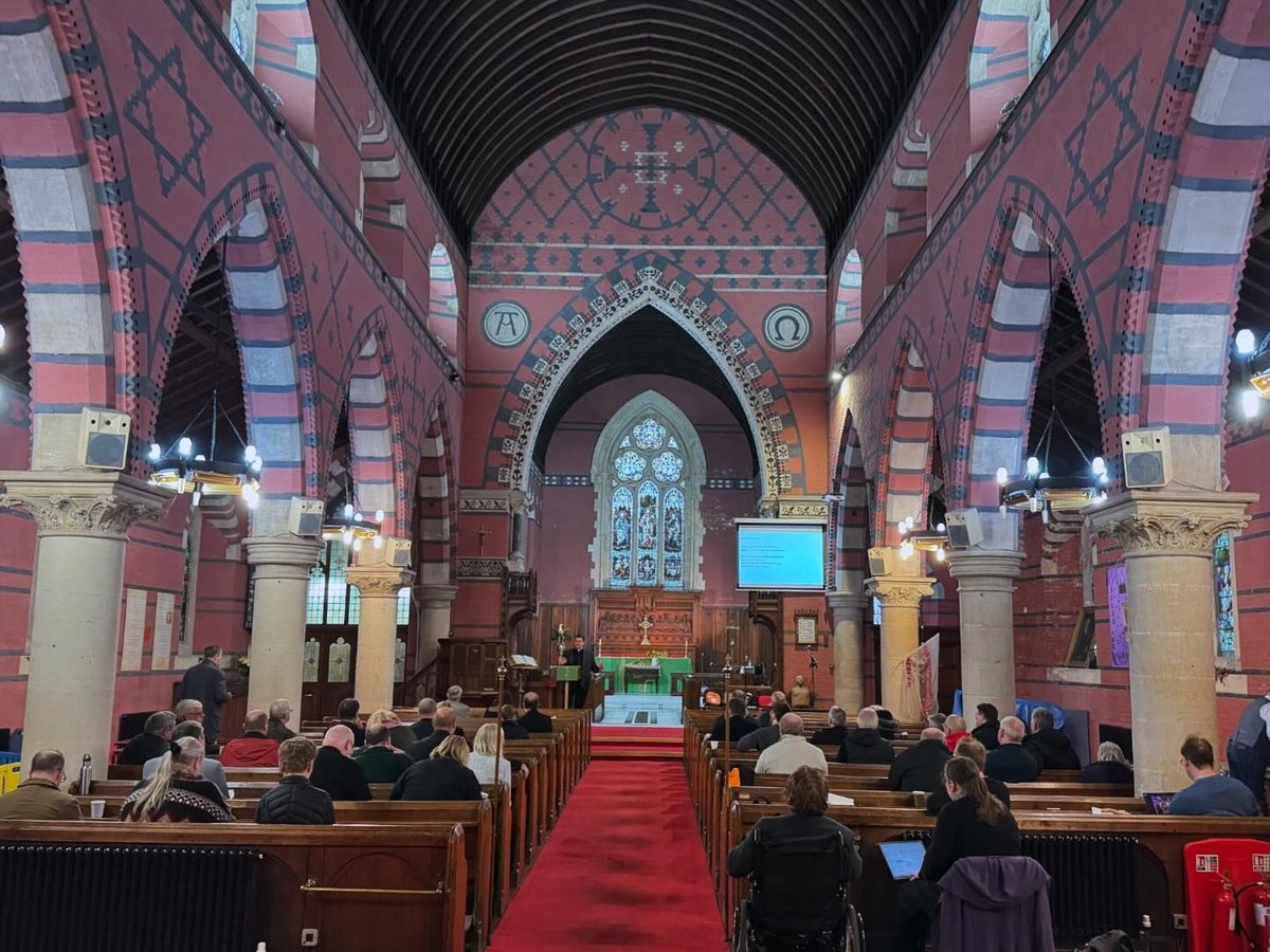 Clergy gathered in St Catherine's Church Pontypridd