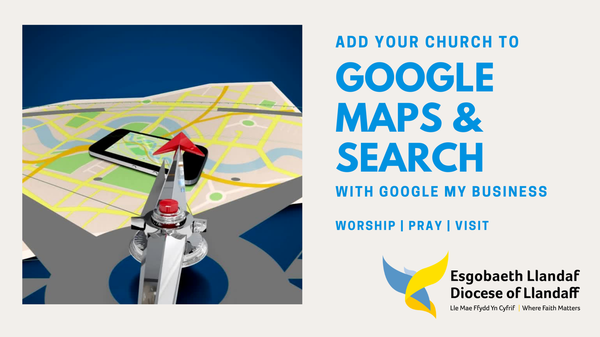 Image of Google Maps and the headline is Add your church to Google Maps & Search