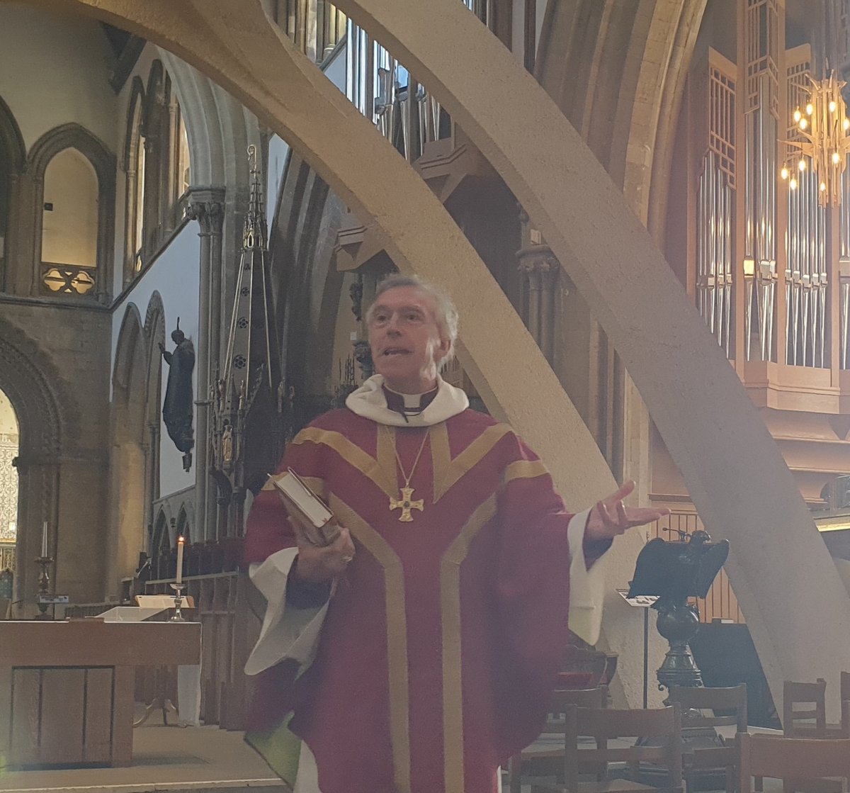 Archbishop of Wales preaching at Llandaff Cathedral
