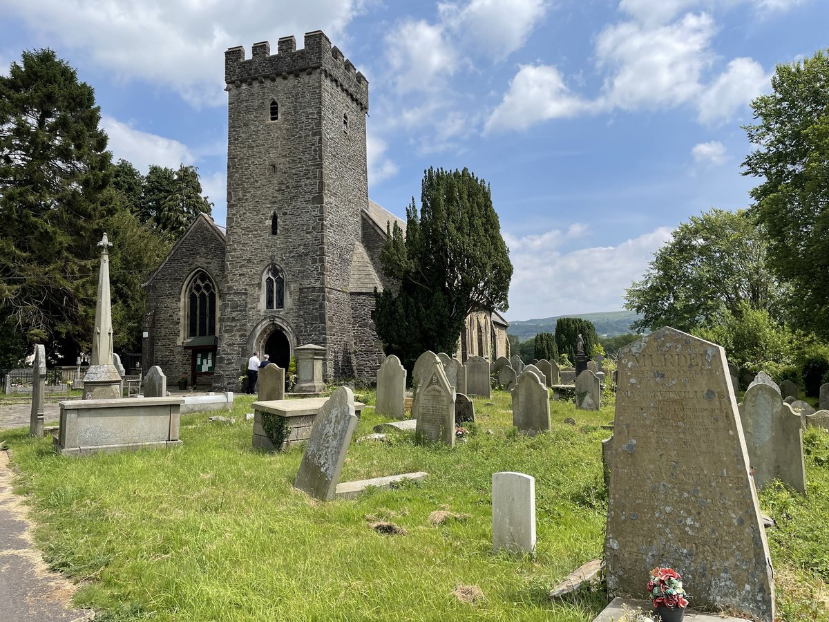 view of church tower and churchyard