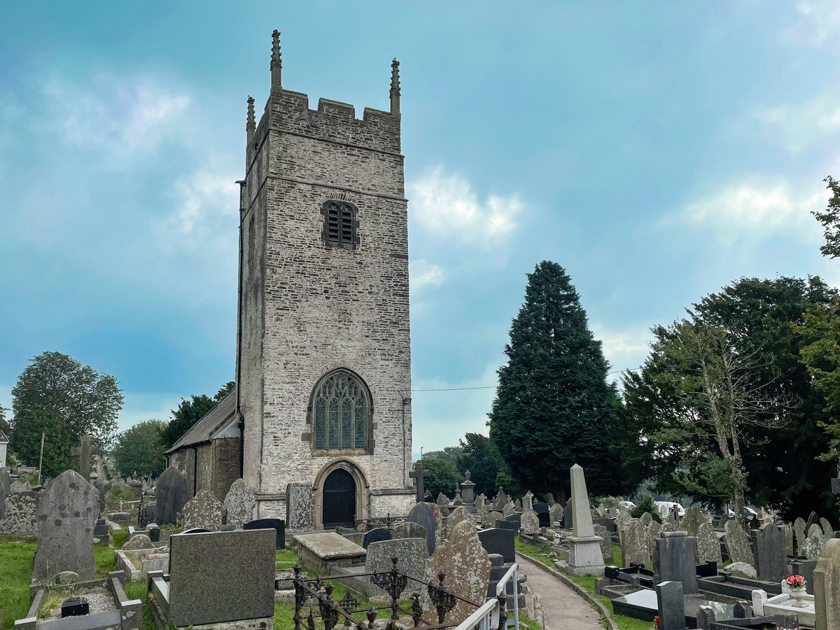 view of church tower and churchyard