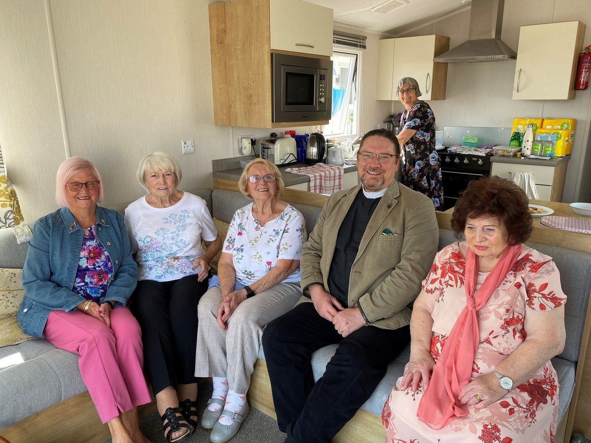 Mothers' Union members in the caravan with Diocesan Director of Ministry Tim Jones