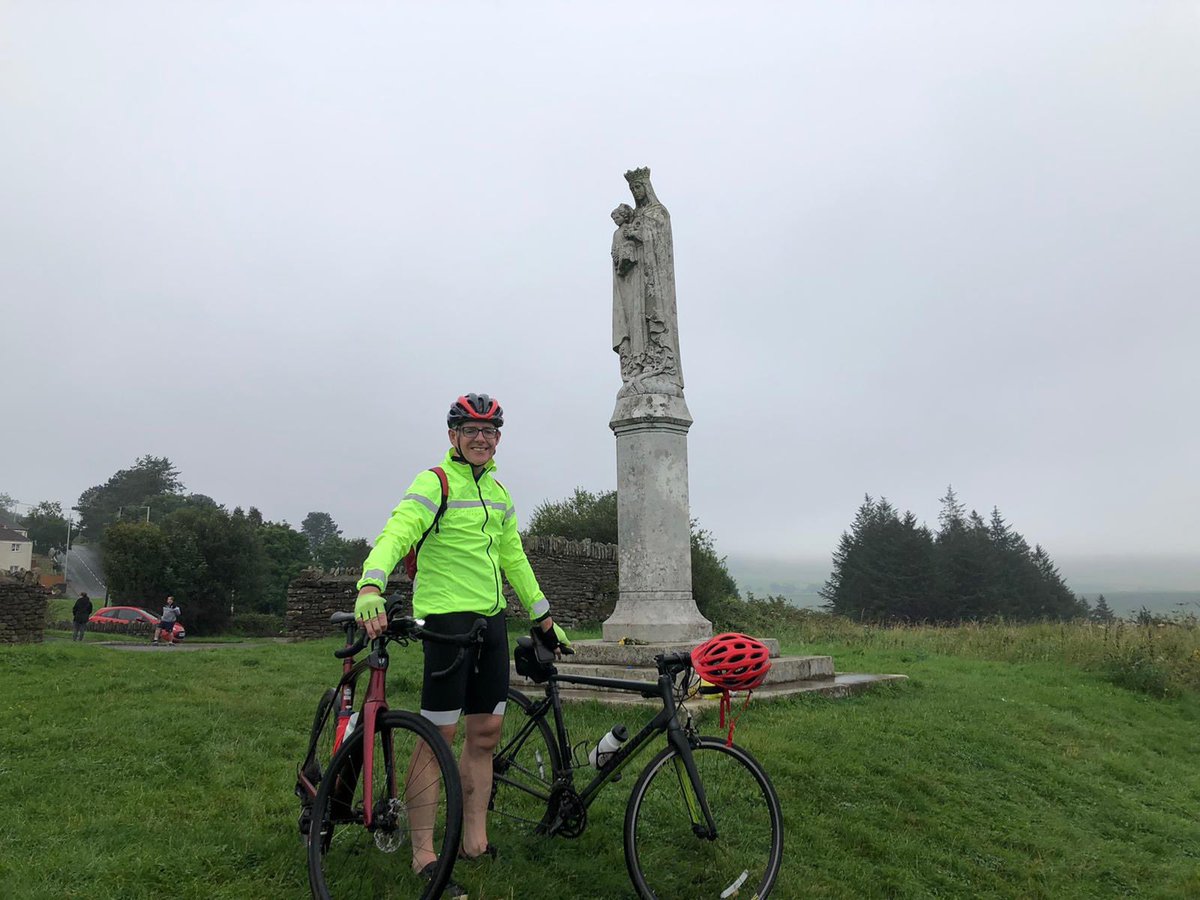 Cyclist on the Penrhys pilgrimage's trail