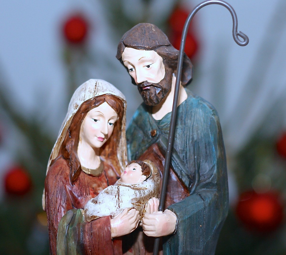 Jesus and Mary holding baby Jesus