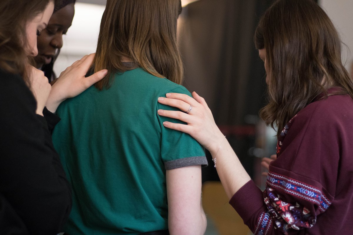 Young people praying